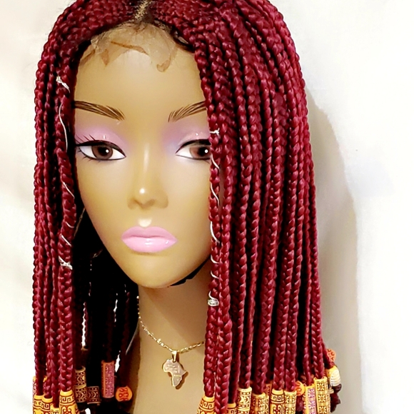 Braided Bob wig with Beads